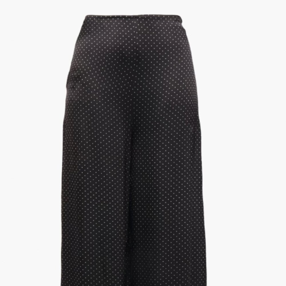 Ganni — Cameron polka-dot satin wide-leg pants